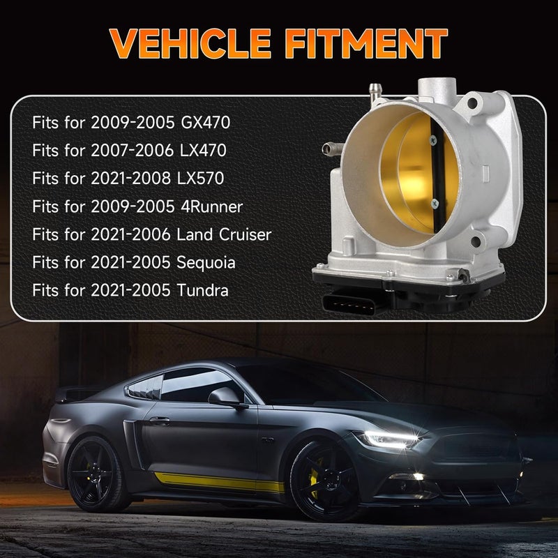 INGKAN Store 22030-0F010 جسم الخانق يناسب لكزس GX470 05-09/ LX470 06-07/ LX570 08-21، لتويوتا 4Runner 05-09/ لاند كروزر 06-21/ سيكويا 05-21/ توندر 05-21 5.7L V8 OE 22030-0S010 22030-38020 - Image 2